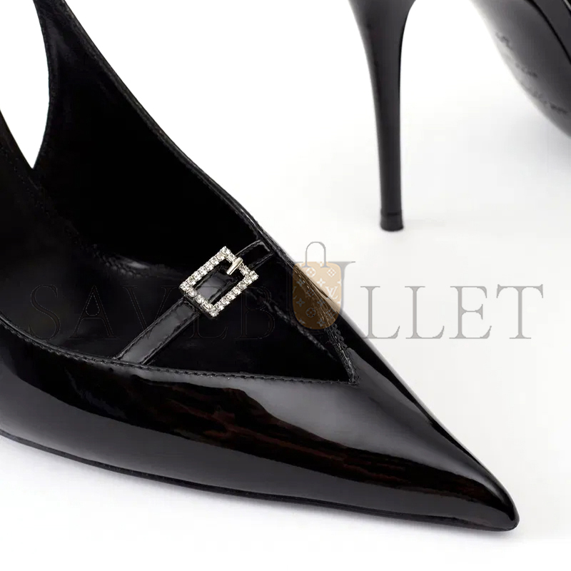 YSL PATENT LEATHER SLINGBACK PUMPS